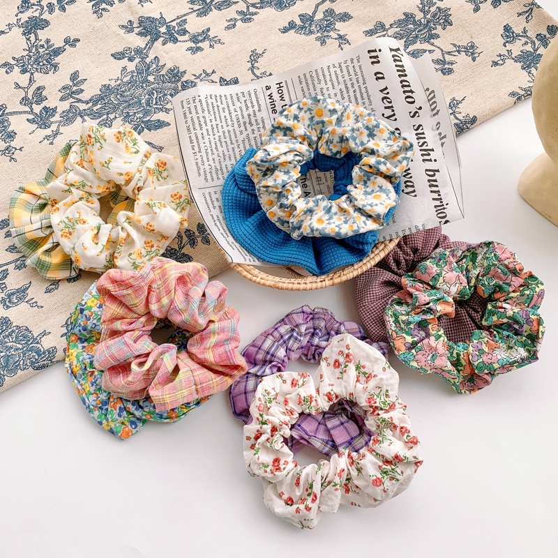 Dây Buộc Tóc Vải Scrunchies Nhiều Mẫu Xinh Xắn, Dễ Thương HAZYCOW