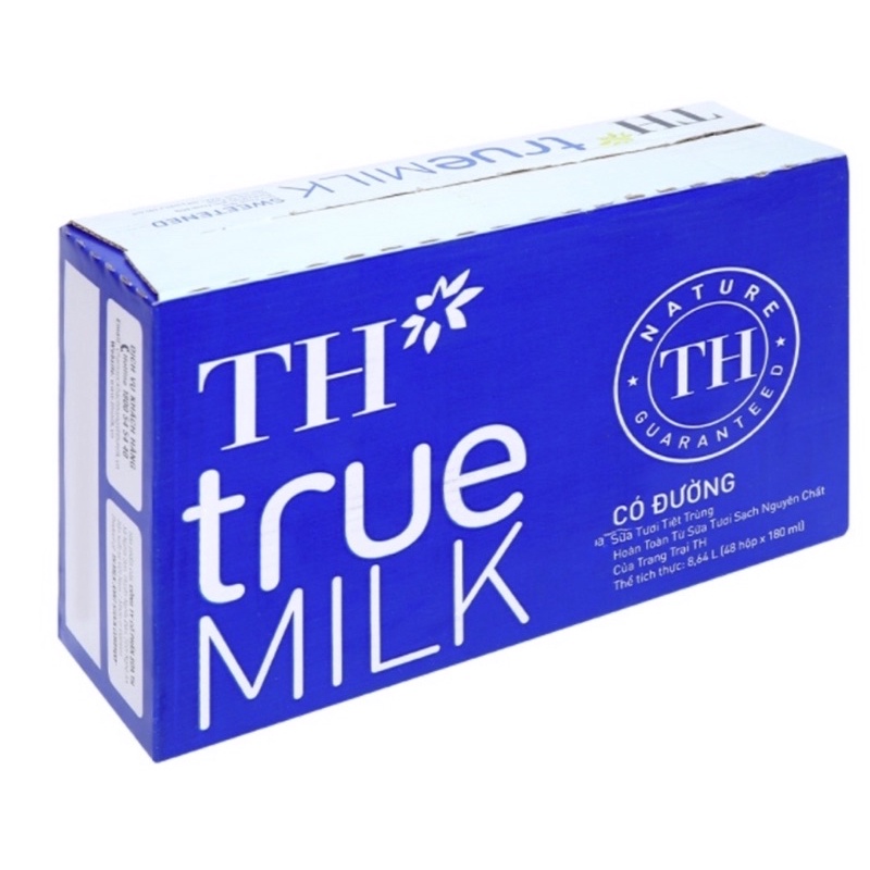 SỮA TH TRUE MILK THÙNG 180ML ÍT ĐƯỜNG CÓ ĐƯỜNG KHÔNG ĐƯỜNG SÔCLA, DÂU