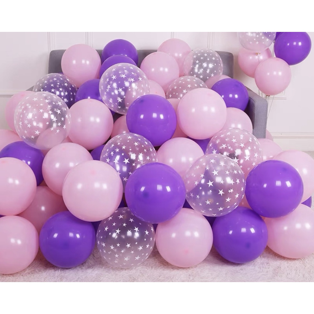 Set bóng trang trí sinh nhật,combo bóng bay 10/50 quả 10 inch,phụ kiện trang trí tiệc