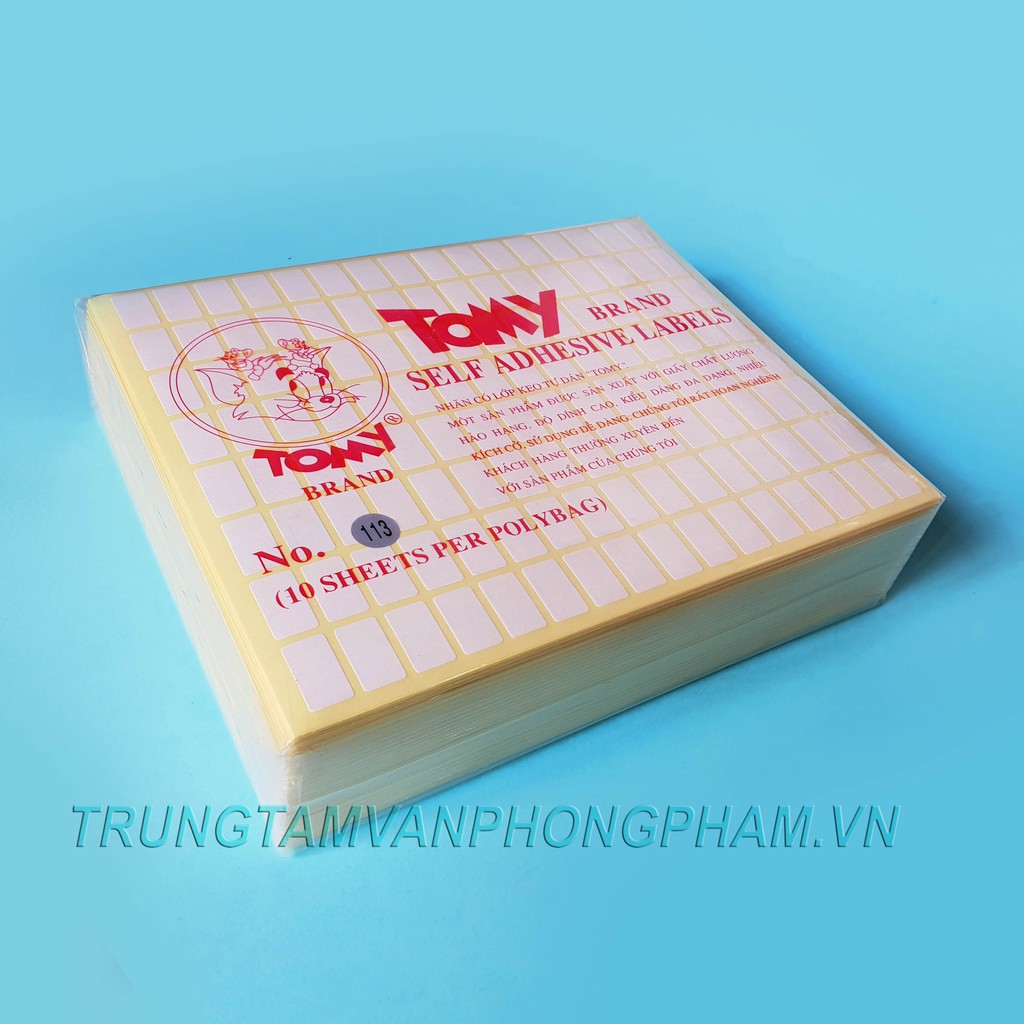 Lốc 25 xấp nhãn có lớp keo tự dán Tomy A5 99 100 101 102 103 104 105 106 107 108 109 110 111 112 decal in mã vạch