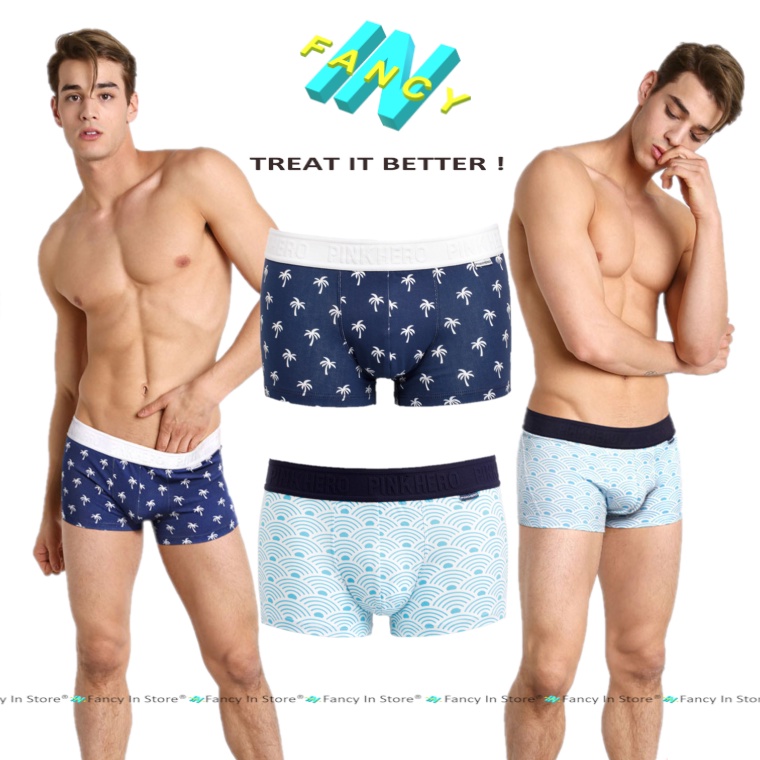 Quần Sịp Nam Cotton Boxer Cao Cấp Co Dãn 4 Chiều Thoáng Mát, Quần Lót Nam Fancy In - bx008