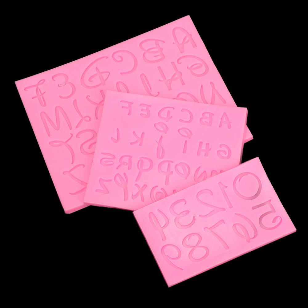 CONOPERY Khuôn Làm Bánh Kẹo Hình Chữ Cái Và Số 3D DIY