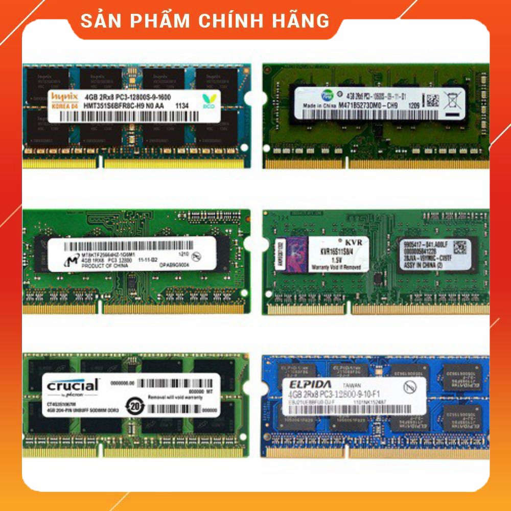 [RẺ VÔ ĐỊCH] Ram laptop DDR3 8GB 4GB 2GB Bus 1600 (hãng ngẫu nhiên) samsung hynix kingston PC3-12800S ...Bảo hành 2 năm 