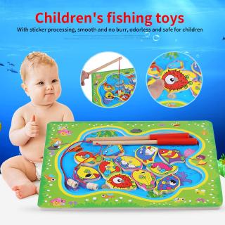 Goonshopping Magnetic Fishing Toy Set Early Educational Wooden Toys Christmas Gifts for Kids Toddles
