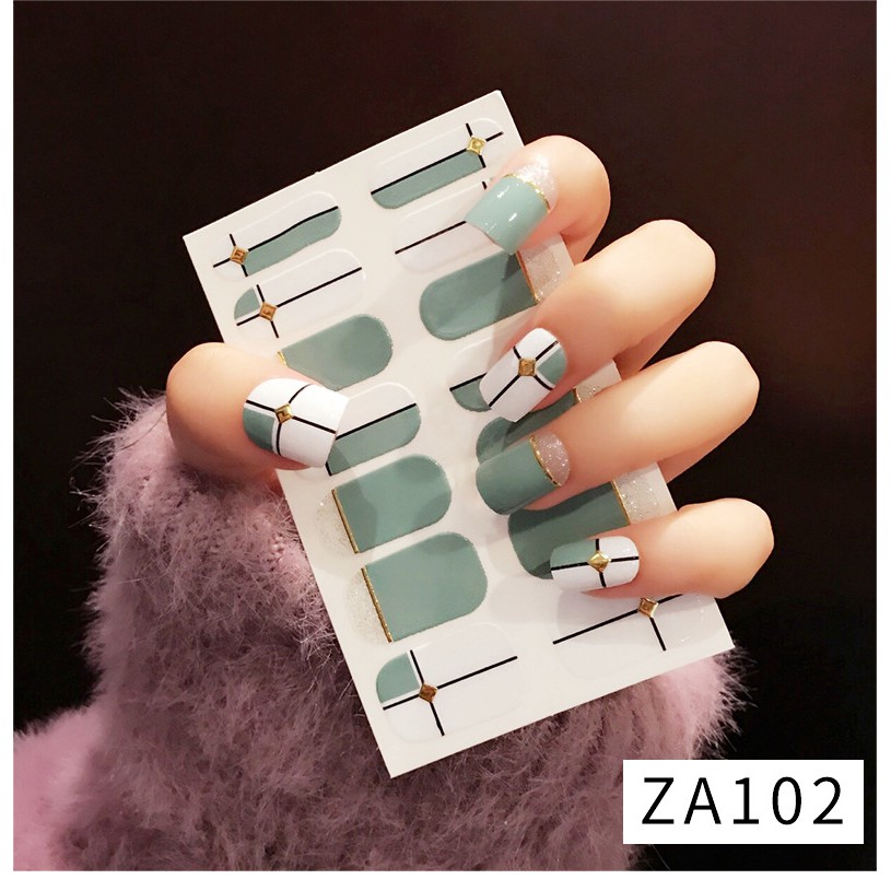 Bộ 14 miếng dán móng tay 3D nghệ thuật Hàn Quốc Màu (ZA 101 - ZA117) Link 2