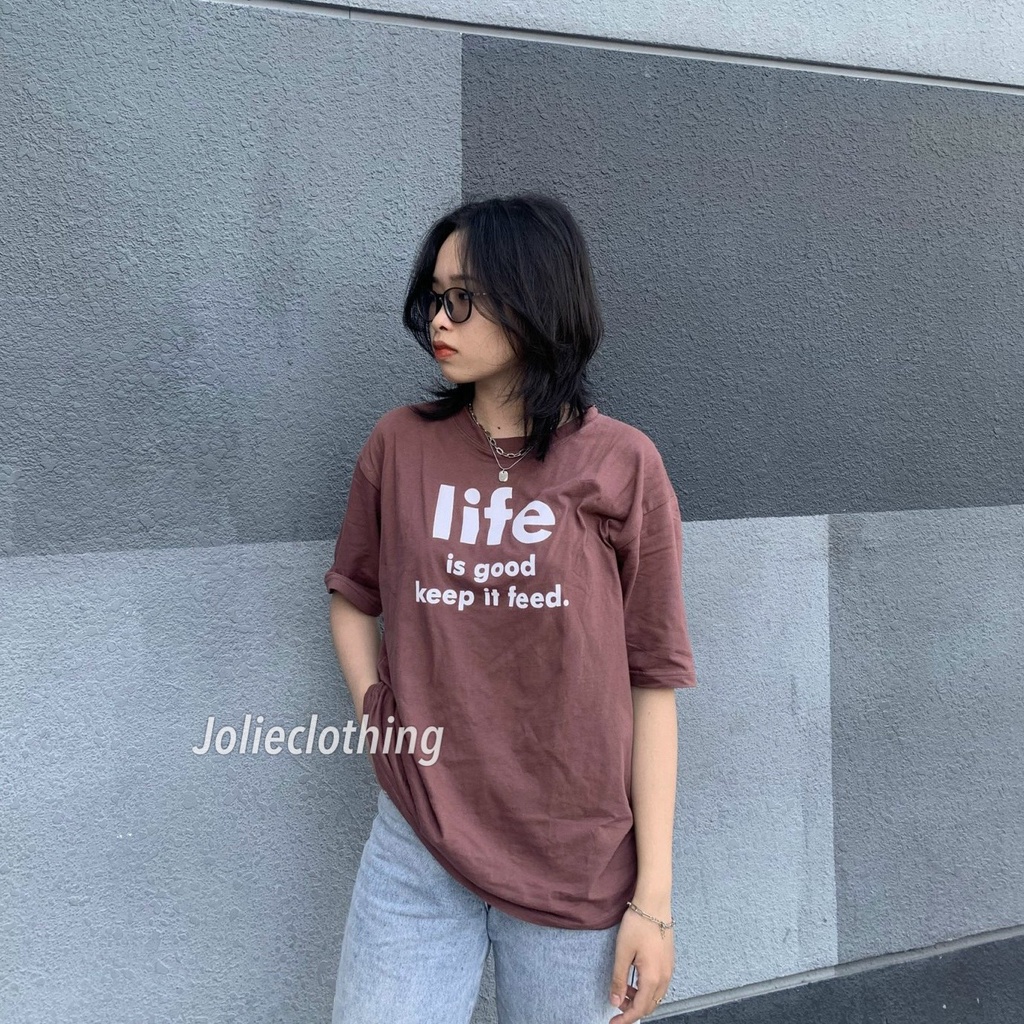 Áo thun nam nữ tay ngắn, dáng unisex chất liệu cotton form rộng nhiều màu in chữ