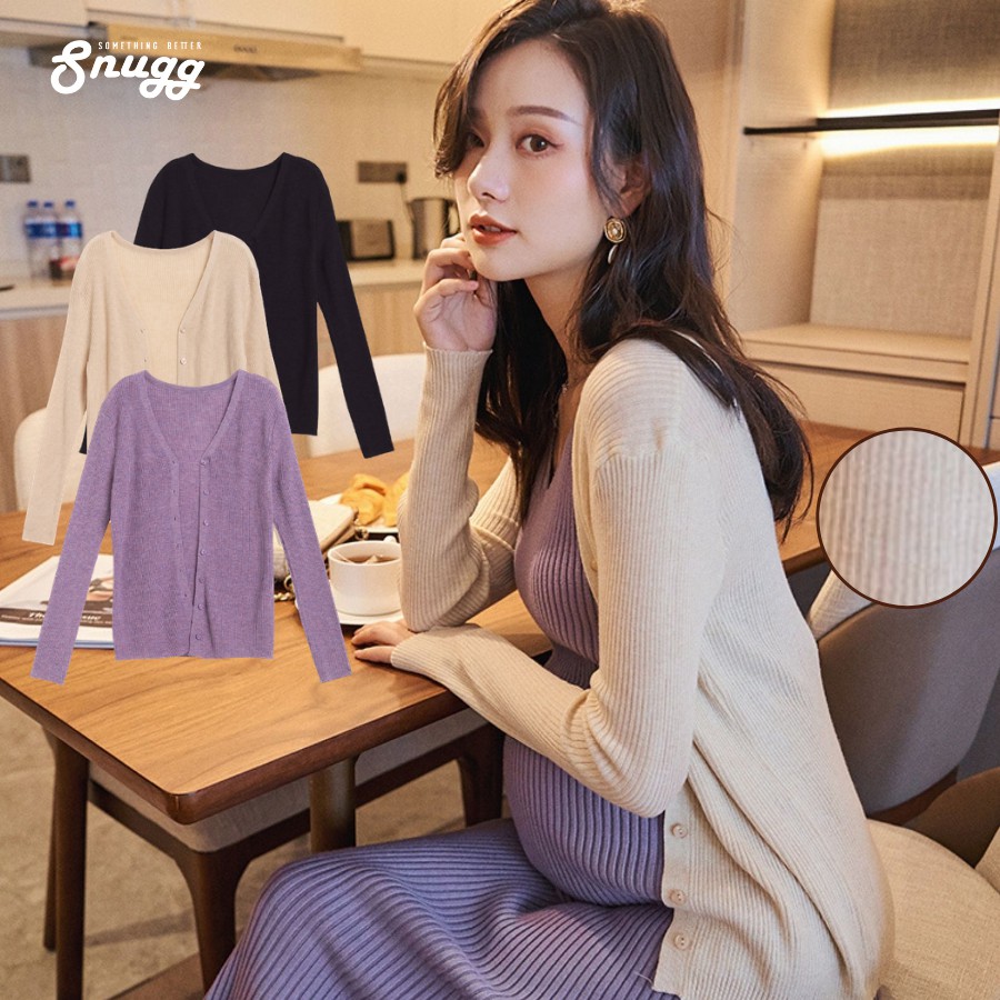 Áo cardigan sơ mi dệt kim 4 mùa -150gr- Snugg | BigBuy360 - bigbuy360.vn