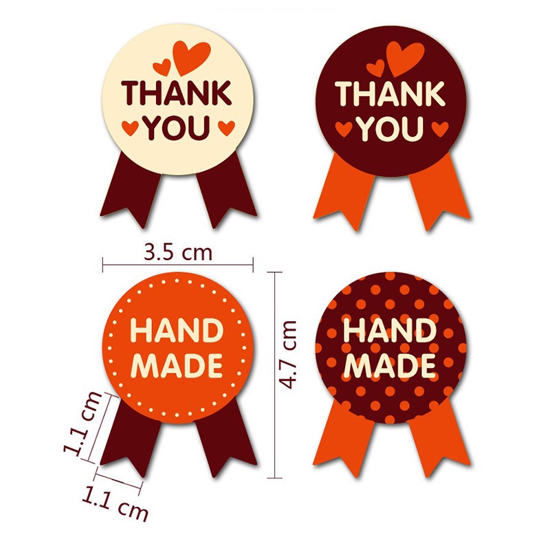 [finefinebubble 0609] 160Pcs Bow Thank You Handmade Stickers Cake Scrapbooking Sealing Label DIY Craft