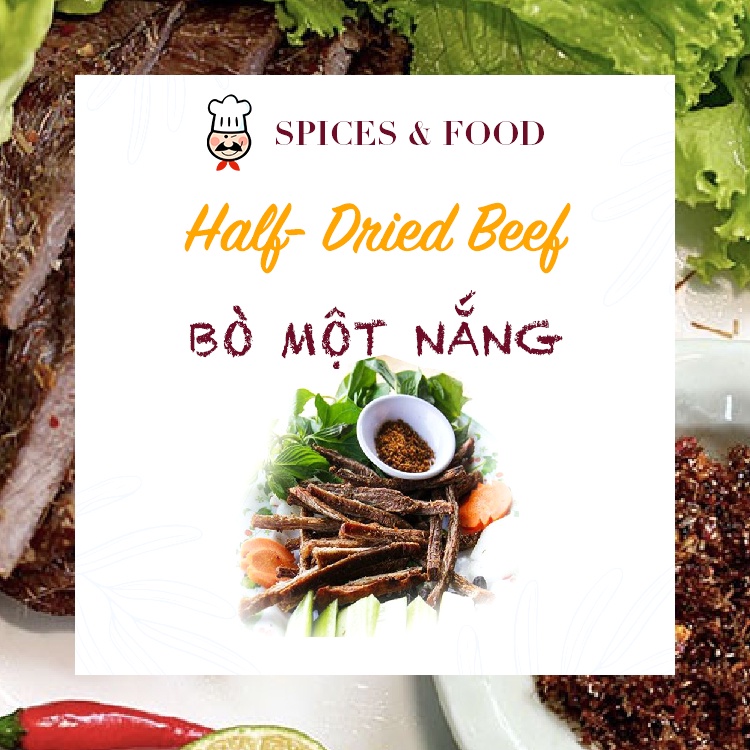 Half-Dried Beef - Bò một nắng ăn với muối kiến vàng ăn đặc sản KrongPa Gia Lai