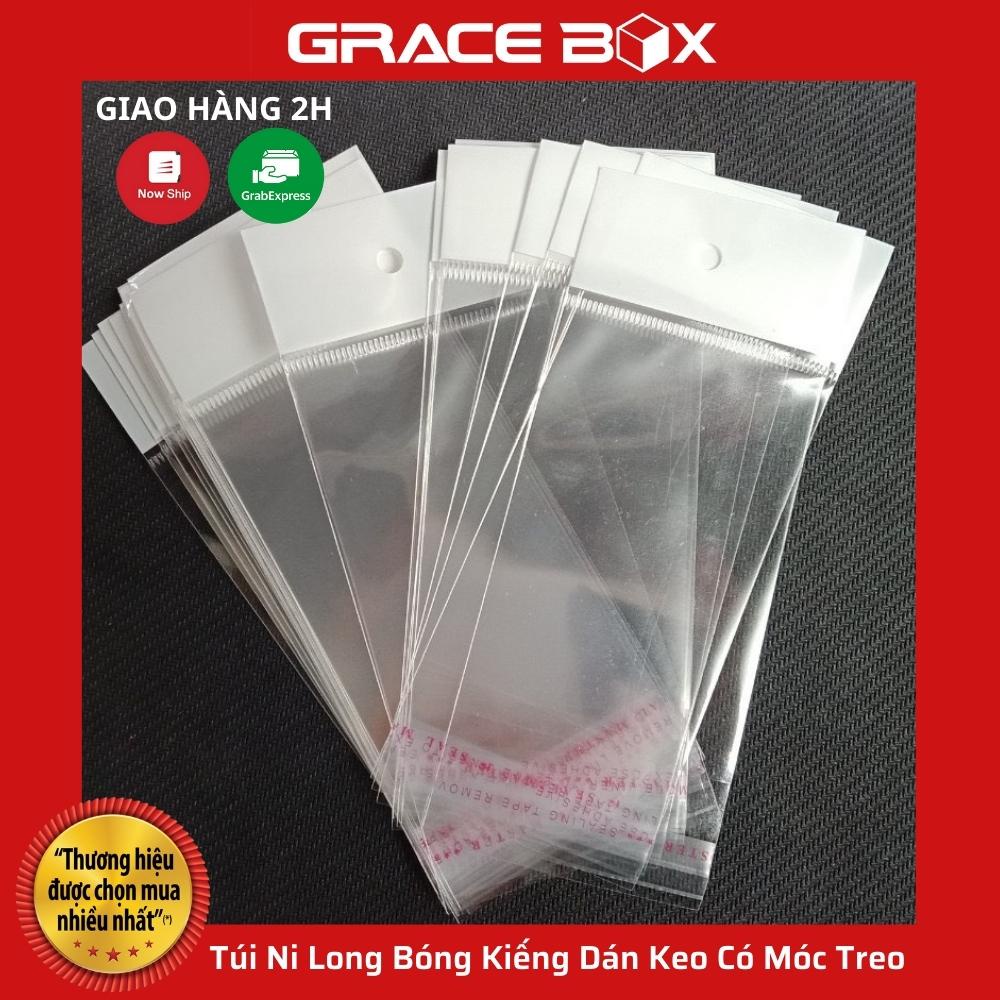 {Gía Sỉ} Set 100 Túi Ni Long Bóng Kiếng Dán Keo Có Móc Treo - Size Nhỏ Đựng Phụ Kiện, Trang Sức, Bao Lì Xì - Grace Box