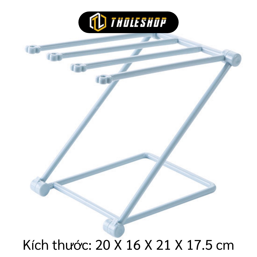 Giá Treo Khăn Lau Nhà Bếp - Cây Treo Khăn, Úp Ly, Bình Sữa Chữ Z Gấp Gọn 9555