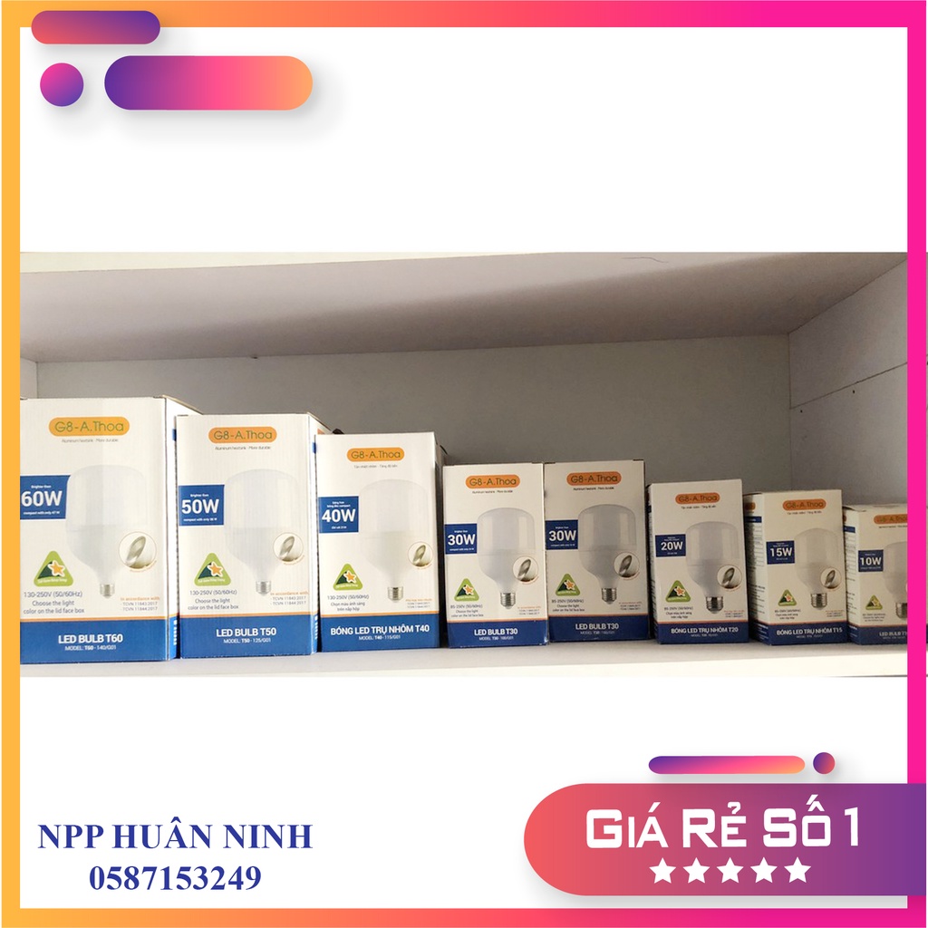 Bóng đèn Led trụ nhôm SIÊU TIẾT KIỆM ĐIỆN 80% G8 5W, 10W, 15W, 20W, 30W, 40W, 50W, 60W