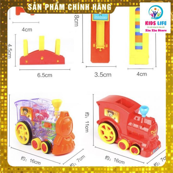 Tàu hỏa DOMINO xếp hình tự động cho bé phát nhạc phát sáng thông minh cho trẻ em vui chơi thỏa sức sáng tạo