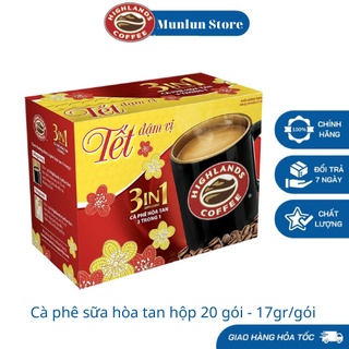 [Mẫu Tết 2022] Cà Phê Highlands Coffee 3in1 Hòa Tan (hộp 20 Gói x 17g/gói)