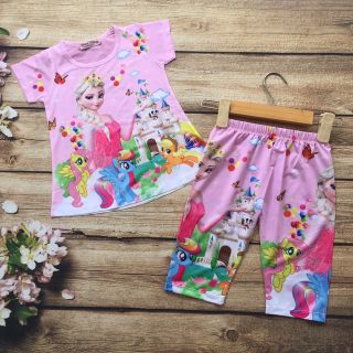 Bộ bé gái in elsa 3D thun lạnh bé gái, bộ thun lạnh,- follow shop quần áo đẹp trẻ em