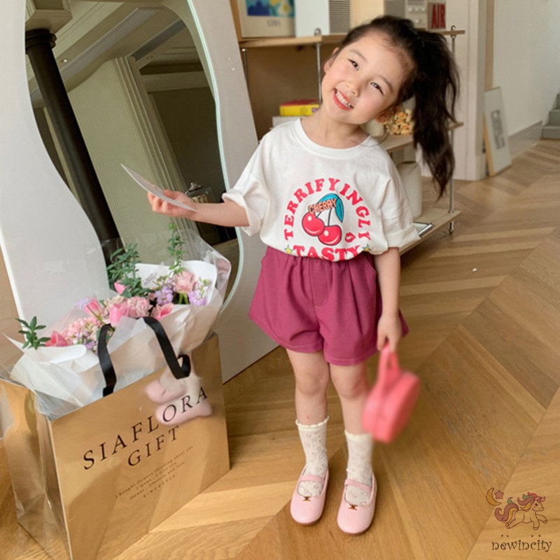 Quần Short Thể Thao Màu Sắc Đơn Giản Phong Cách Hàn Quốc Cho Bé Gái