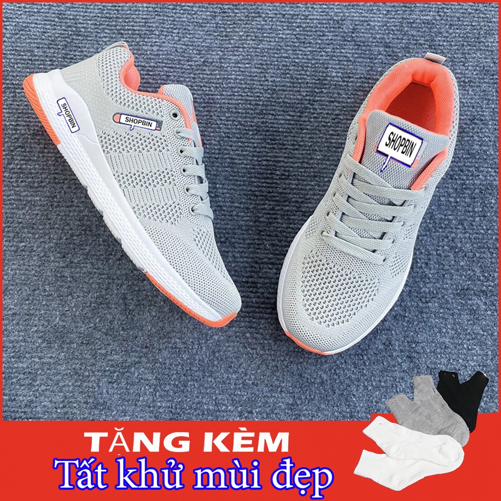 (GIÀY NỮ ĐẸP) Giày thể thao nữ ghi cam siêu đẹp