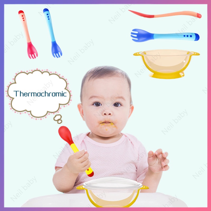 Bát Ăn Dặm 3 Trong 1 Bằng Silicone Cách Nhiệt Kèm Muỗng Tiện Dụng Cho Bé Sơ Sinh