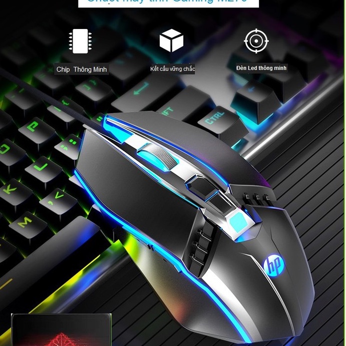 Chuột Máy Tính Có Dây Chuột Led Gaming HP M270 Chuột Laptop PC Mouse Chơi Game Văn Phòng