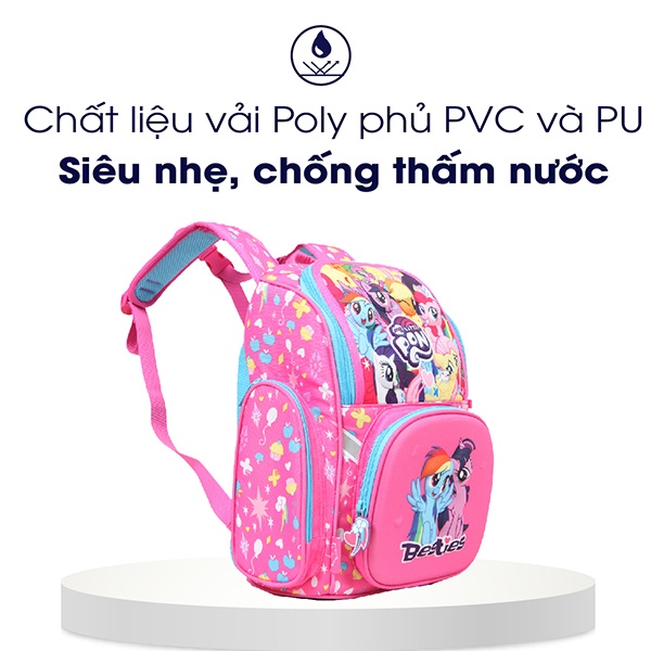 Balo cho bé Clever Hippo Fancy S My Little Pony hồng, balo học sinh tiểu học chống gù cho bé gái