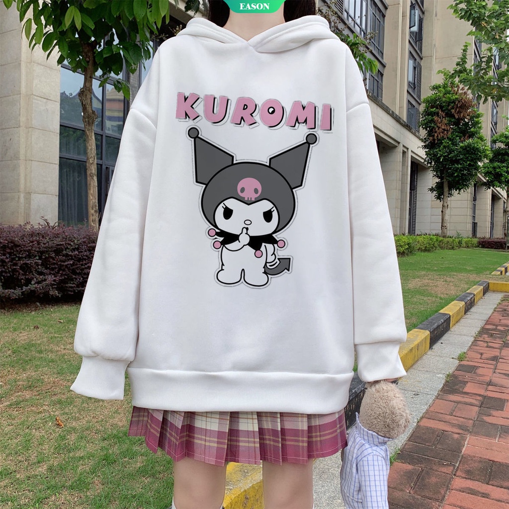 Áo Hoodie Dáng Rộng In Hình Sanrio Kuromi Dễ Thương Thời Trang Thu Đông Cho Nữ