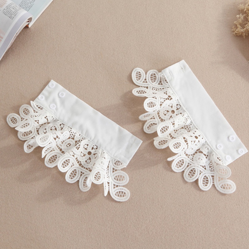 Bộ 2 Cổ Áo Ren Rỗng Lớn Kèm Ống Tay Giả Cho Nữ