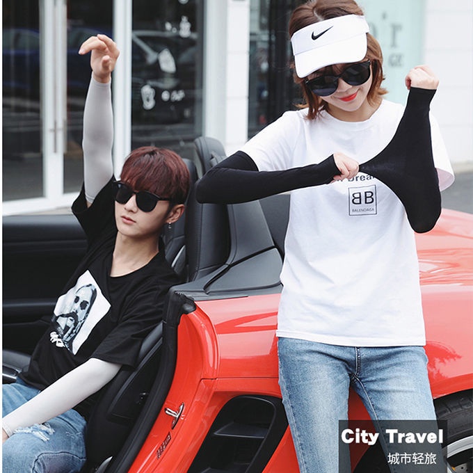 Găng Tay Dài Chống Tia Uv Bằng Lụa Lạnh Cho Nam Và Nữ