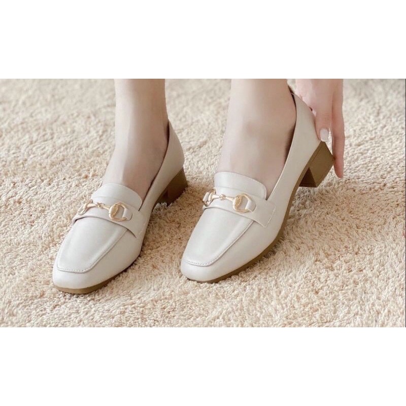 giầy gót trụ 3 p mũi vuông siêu hót siêu sang chảnh ( chuẩn hình)