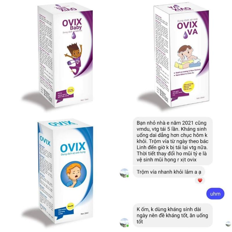 Xịt họng Ovix Ectoin 20 ml ngăn ngừa viêm họng, viêm amydal, viêm VA