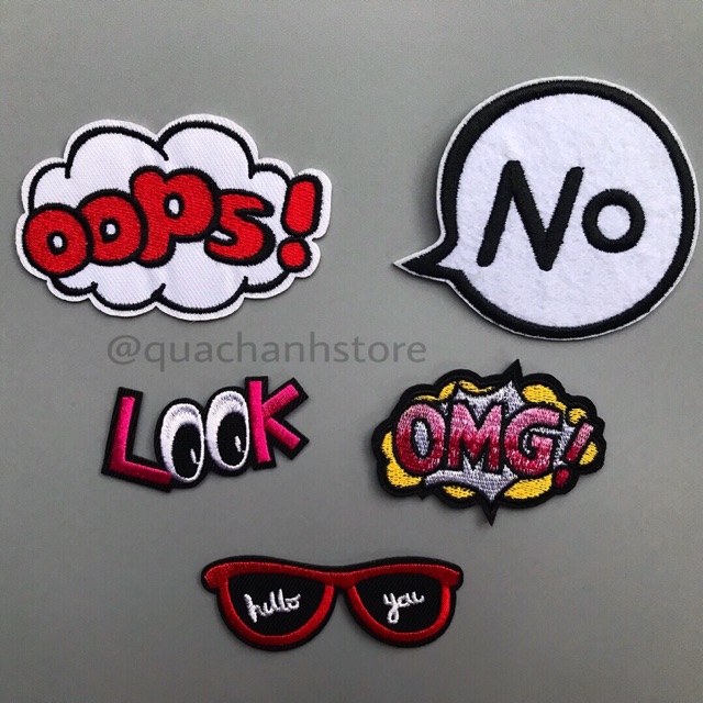 Sticker thêu/ sticker ủi/ patch hình chữ