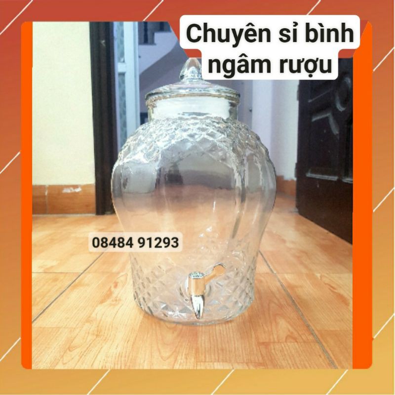 Bình ngâm rượu thủy tinh có van 6 lít