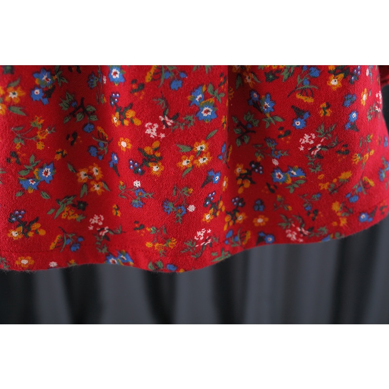 Đầm Dài Tay Thắt Nơ In Hoa Thời Trang Thu Đông Mới Cho Bé Gái