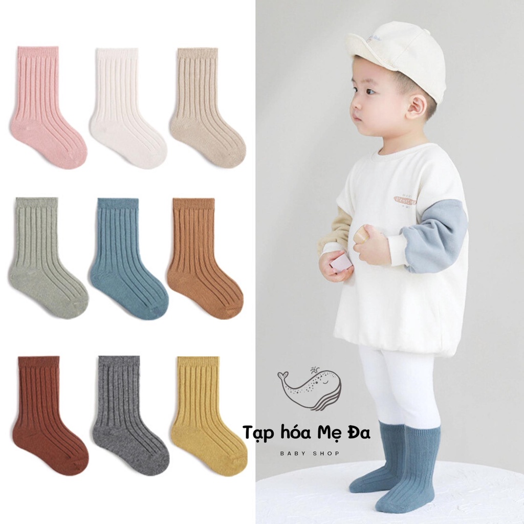 Tất vớ trơn gam màu pastel phong cách unisex dễ phối đồ cho bé chính hãng