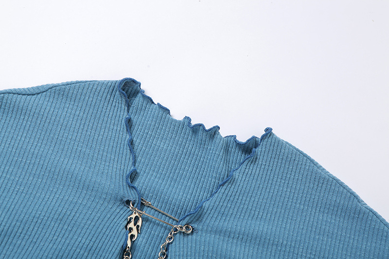 Áo lửng màu trơn phối ruy băng thắt nút cổ V dài tay thời trang cho nữ | BigBuy360 - bigbuy360.vn