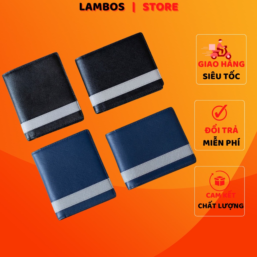Ví Nam Mini Da Bò Cao Cấp - Bóp Nam Cosmos Tặng Kèm Hộp Dùng Làm Quà Tặng Saffiano - Lambos_store