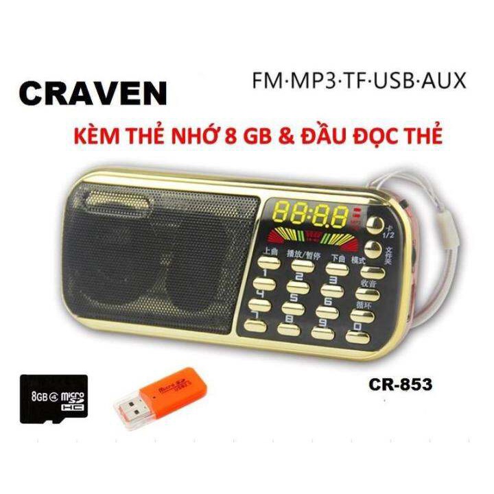 Loa nghe nhạc usb, thẻ nhớ, FM Craven CR-853