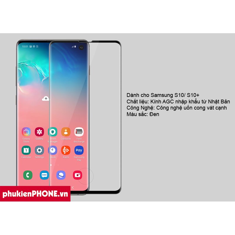 Cường lực cho Samsung Galaxy S10 / S10 Plus hiệu Nillkin 3D CP+ Max / Nillkin S10