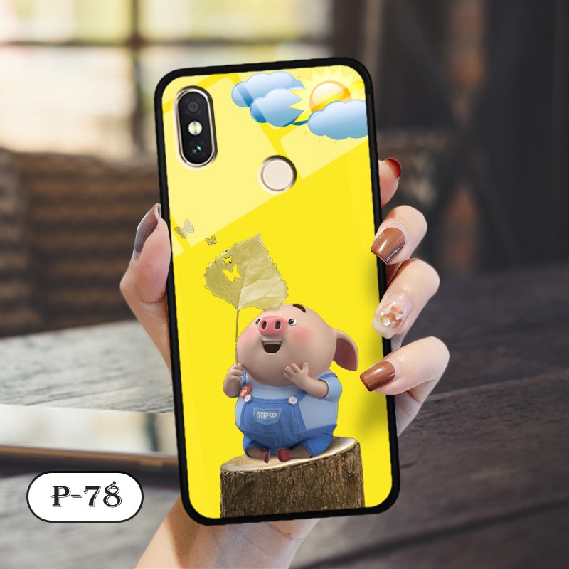 Ốp lưng kính 3D  Xiaomi Mi 6x/ Mi A2-cute