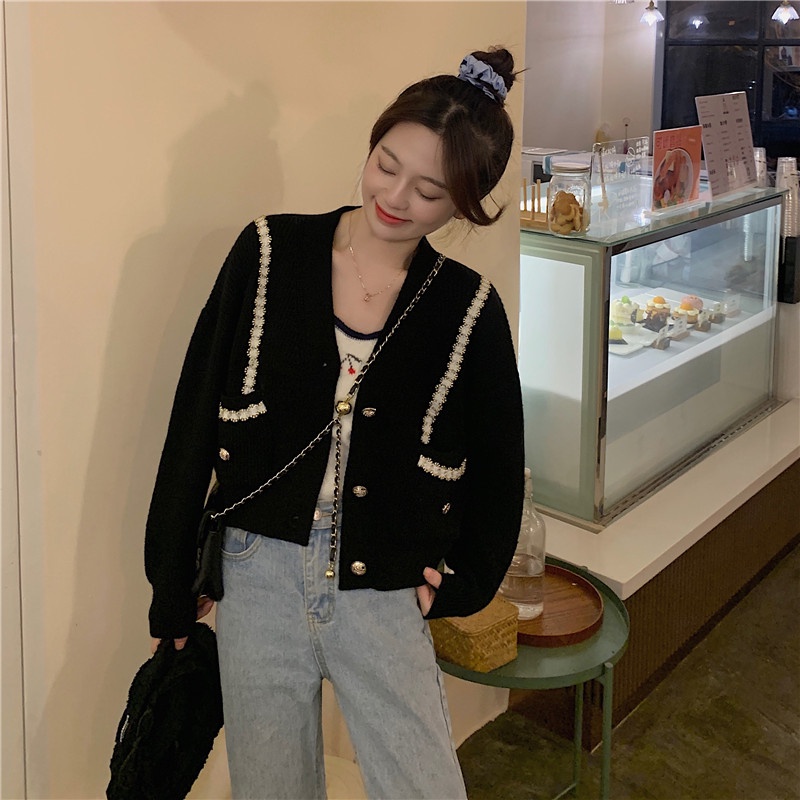 Áo khoác len tay dài đơn giản thời trang xuân thu dành cho nữ