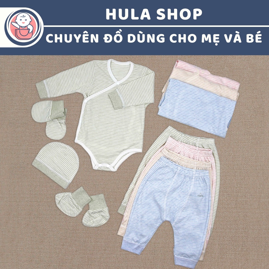 Set quần áo sơ sinh 5 món cho bé ComfyBaby (bao chân tay, mũ) 100% cotton