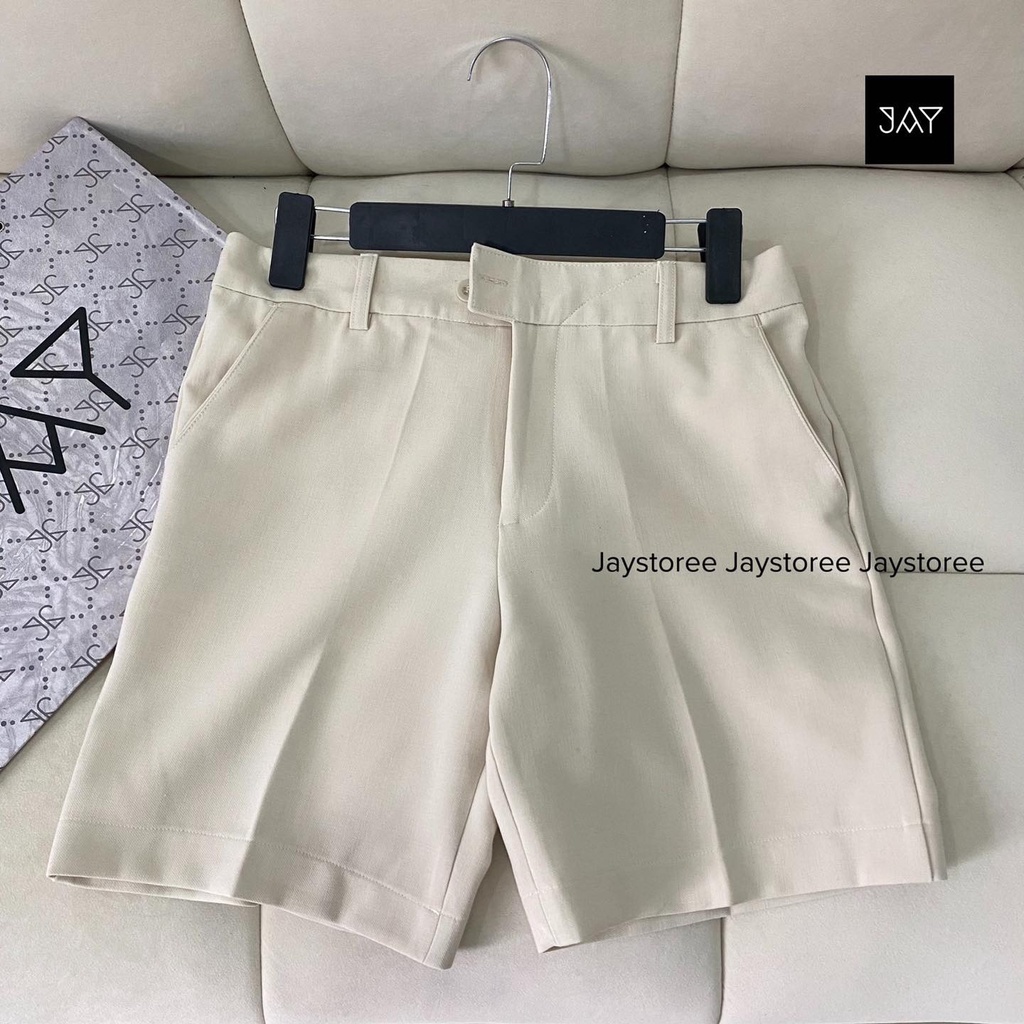 Quần short Bazi - quần đùi tây màu Be/ Đen/ Trắng - Nam nữ unisex