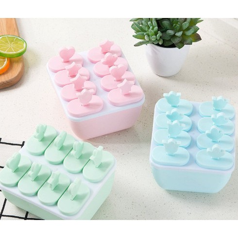 Bộ khuôn làm kem 8 ngăn tiện dụng