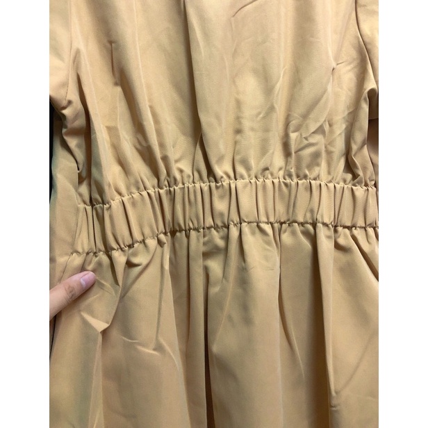 Đầm Váy Kaki tay cộc kiểu dáng đơn giản dễ thương cạp chun sau (Ảnh thật/Video)