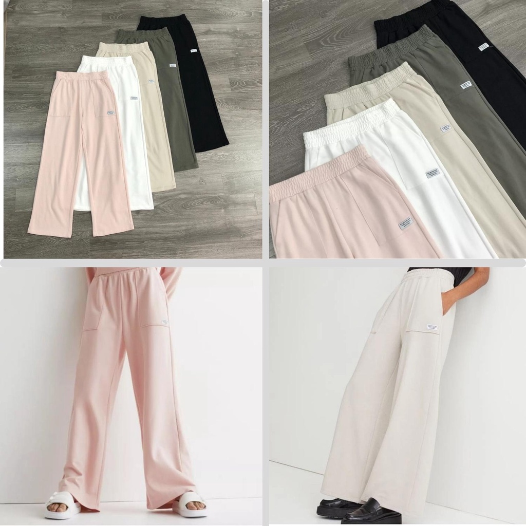 Quần jogger ống suông vnxk hãng H và M / Chất da cá thoáng mát / Nhiều màu / Lưng chun / Mix croptop