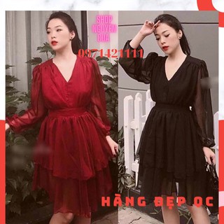 Váy Dự Tiệc Thiết kế Phối voan nhẹ nhàng dễ thương 💋 freeship 💋giá rẻ