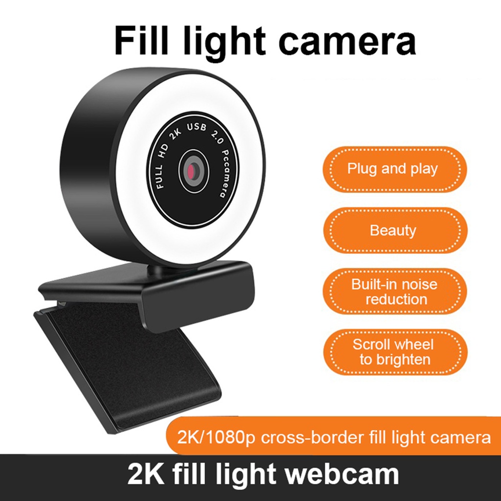 [giá giới hạn] Mini 1080P/2K/5MP Webcam with   Fill Light and Mic  1080p Fixed Focus | BigBuy360 - bigbuy360.vn
