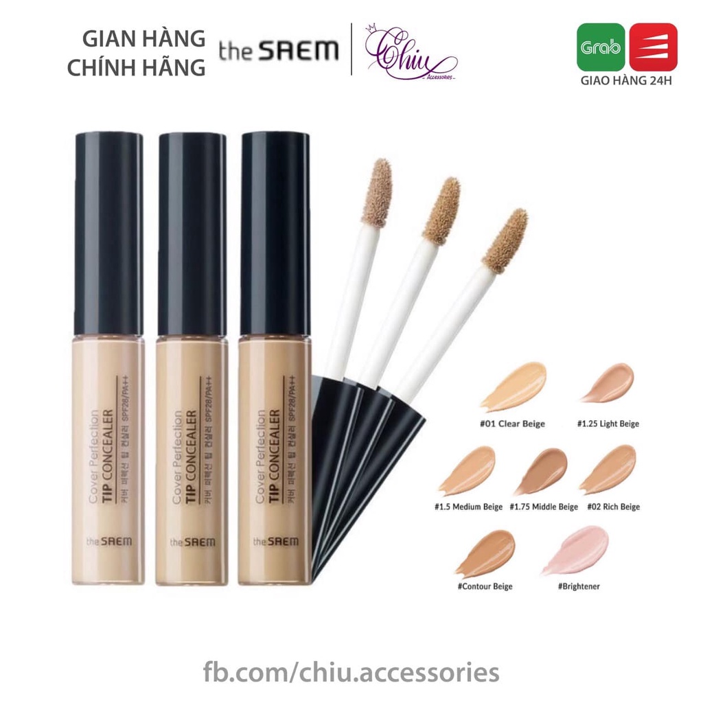 Kem che khuyết điểm The Saem Cover Perfection Tip Concealer Brightener 6.5g