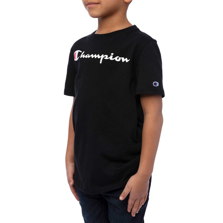 Set 2 áo Champion Youth Short Sleeve Tee - Black/ Grey