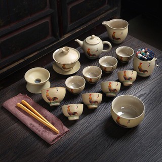 Bộ ấm chén con gà trống