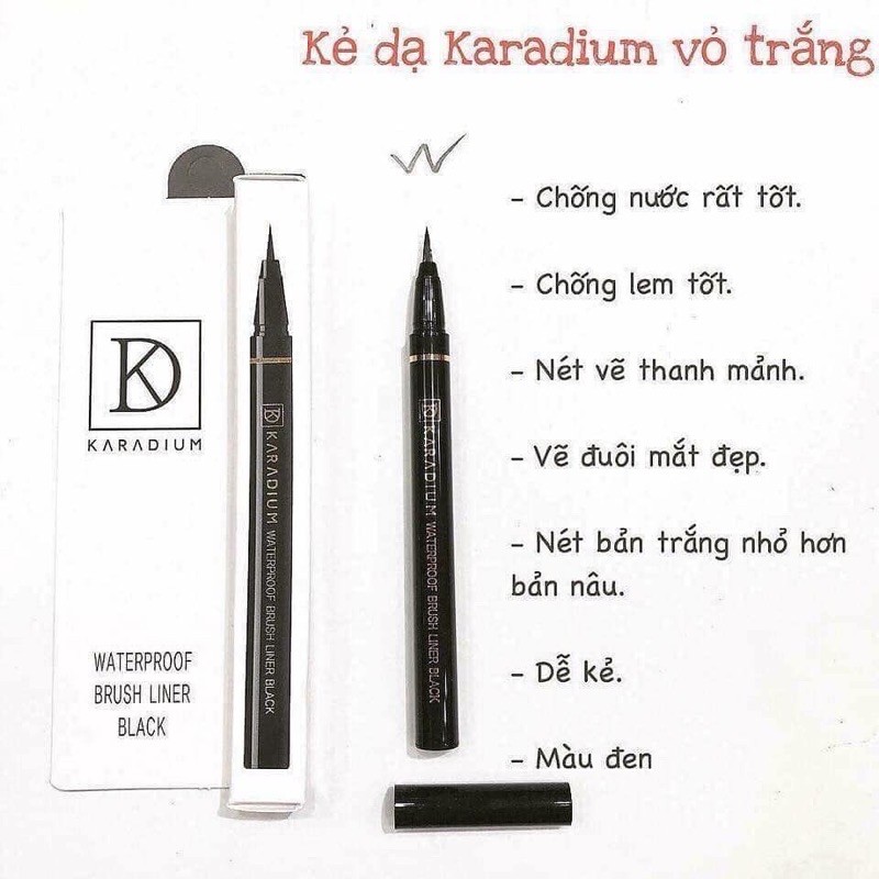 Kẻ Mắt Dạ Karadium Waterproof Brush Liner Black | BigBuy360 - bigbuy360.vn